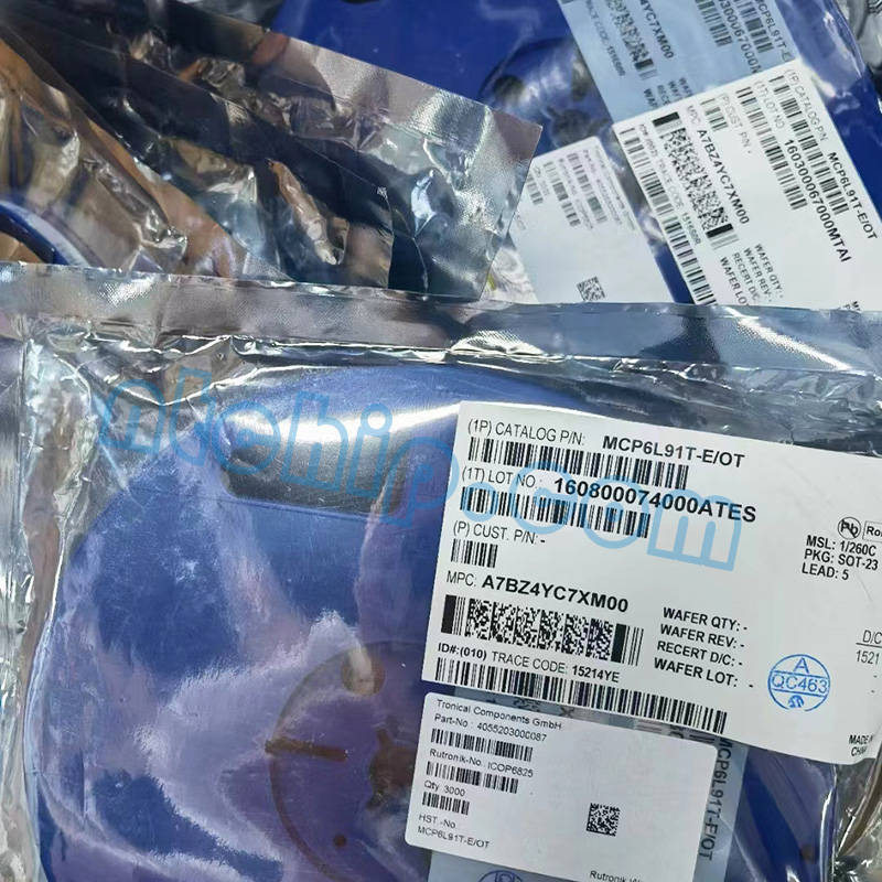 Original MCP6L91T-EOT packaging label